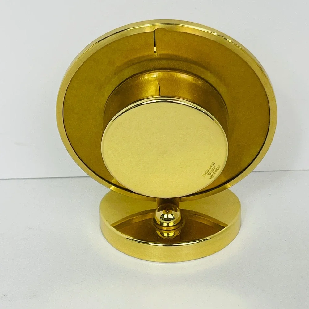 Chass World Time Desk Clock Gold Tone Professional Travel Executive For Parts